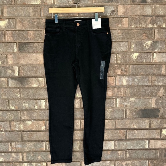 LC Lauren Conrad Black Mid Rise Stretch Skinny Jeans Size 12 - Picture 4 of 12